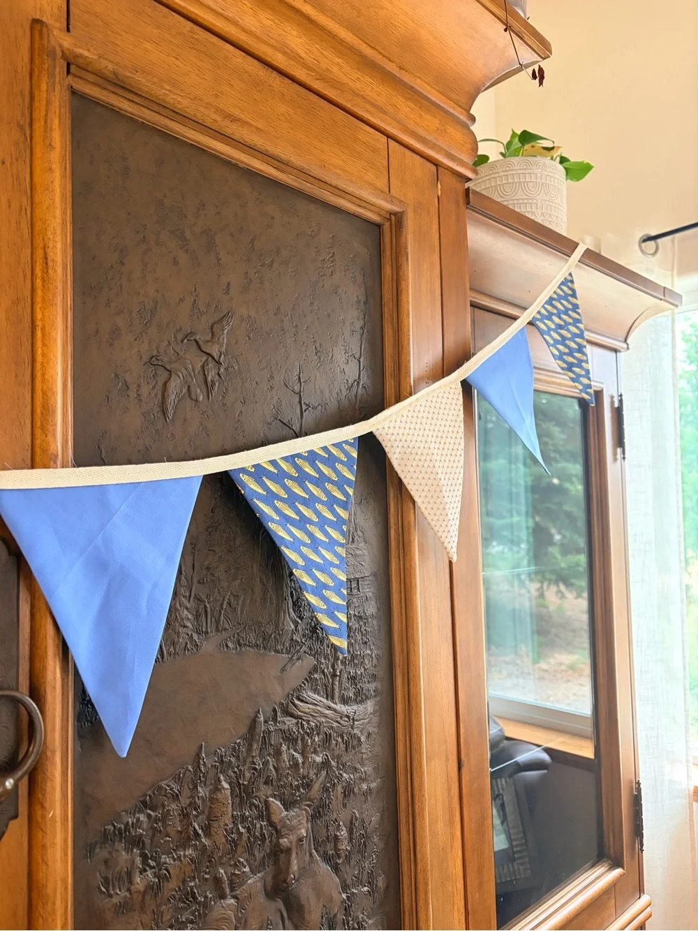 Blue & Cream Party Pennant Banner | Home Party Supplies